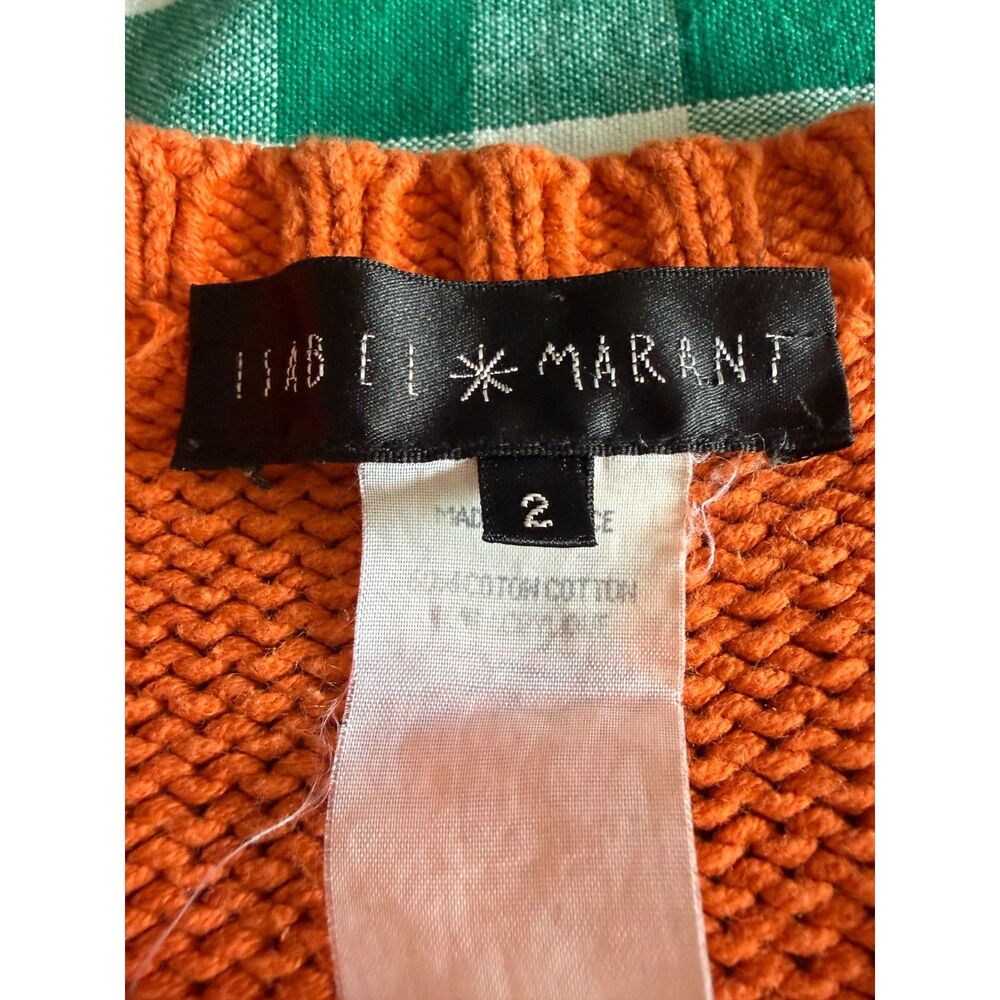 Isabel Marant Vintage Orange Short Sleeve Sweater Top Size 2 1990s - Picture 7 of 8